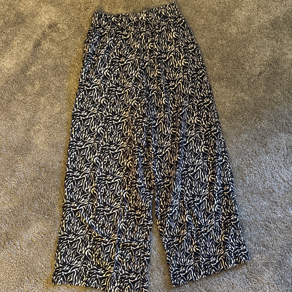 H&M Zebra Print Pants in Black and White